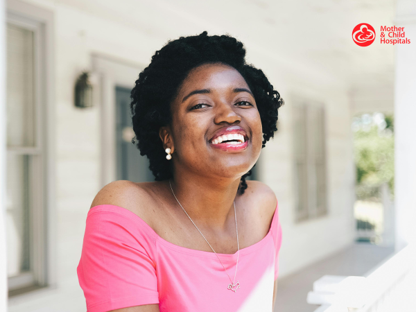 Healthy looking happy woman
